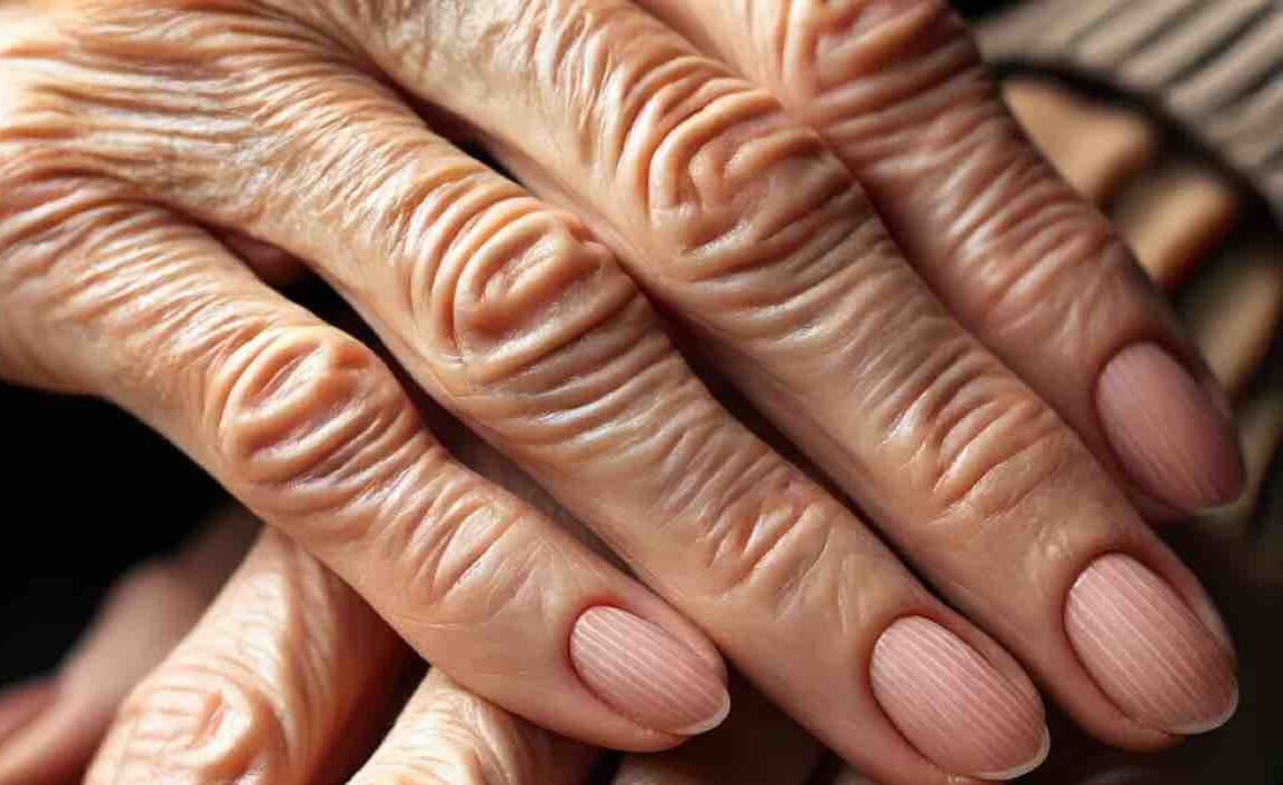 Pelle matura delle mani