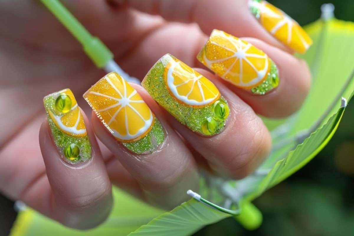 Unghie nail art limone